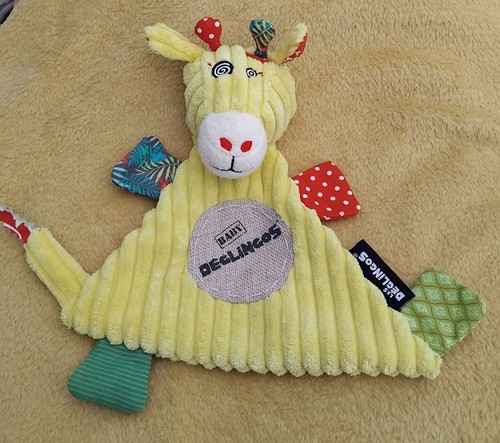 Doudou girafe jaune deglingos - doudou,
