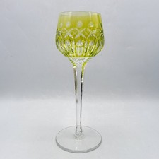 Verre à vin roemer cristal double coloré vert taillé signé Saint-Louis Traminer