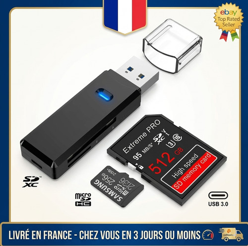 Lecteur carte usb 3 - lecteur, 3.0