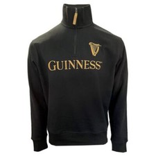 Mens Guinness Quarter Zip Sweatshirt Black