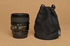 Nikon AF Micro Nikkor 60mm f/2.8 Lens with rear cap and Nikon lens pouch