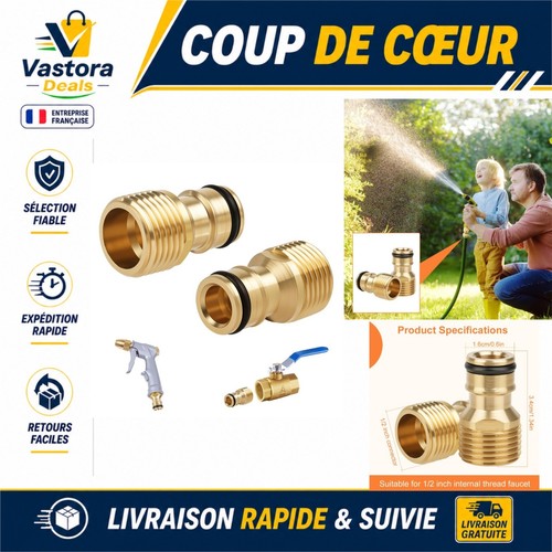 Raccord rapide robinet - rapide, laiton