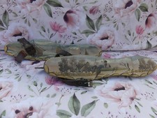 Objet de Curiosité Pays Bas paire de Patin à Glace anciens peint paysage voilier