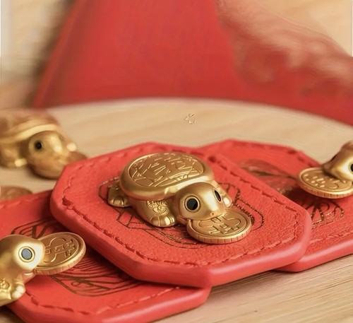 Talisman tortue chinois doré - talisman,