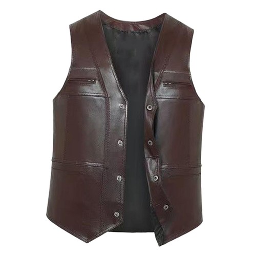 Gilet punk cuir pour - gilet,
