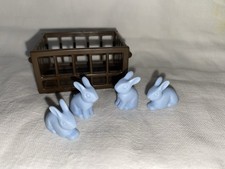 Playmobil Caisse De Lapins De La Charrette Des Paysans Vintage 3735 Ferme Animau