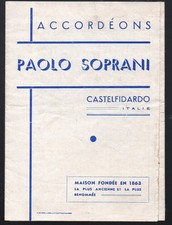 Castelfidardo (Italy) PAOLO SOPRANI catalogue leaflet: accordions (P45224