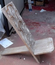 Mahogany wood chair long type white hand inlaid pickling cm100x34x32