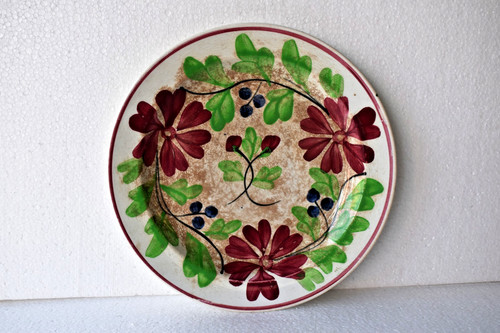 Assiette florale peinte la - À,