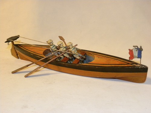 Jouet ancien bois bateau canot - ancien,