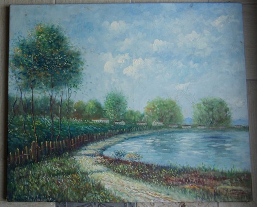 Huile sur toile paysage - sur,