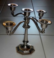 Chandelier Ancien 4 Branches en Métal Argenté