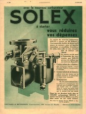 1932 Solex Antique Carburetor Magazine Advertisement