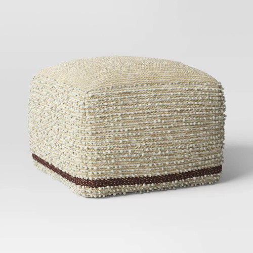 Threshold square wool - wool, pouf
