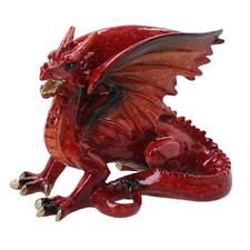 Dragon rouge couché résine