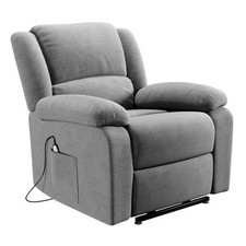 Fauteuil de Relaxation Electrique Microfibre "Ota" 96cm Gris