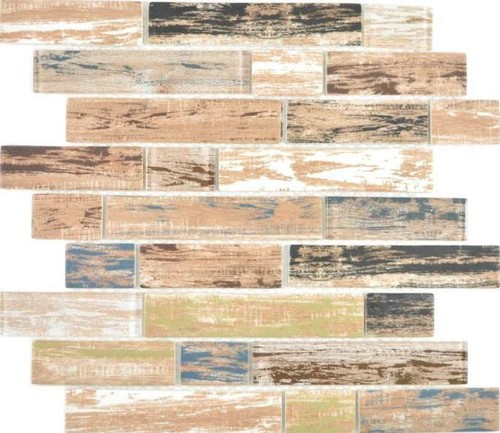 Carrelage mosaïque verre bois - mosaïque,