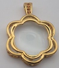 Pendentif Fleur Métal Doré -