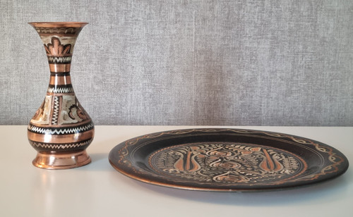 Vase plat mural cuivre - plat,
