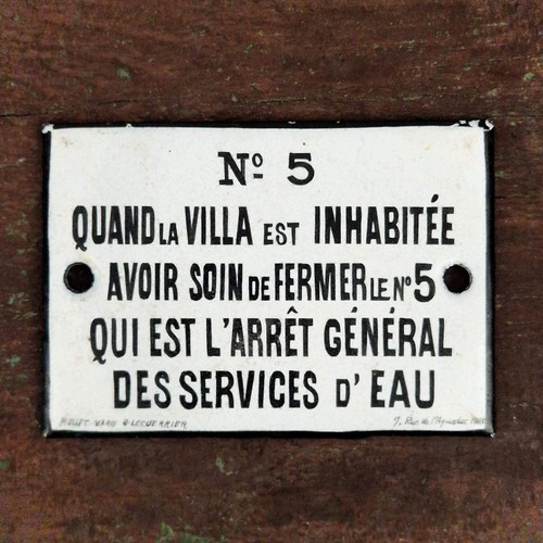 Plaque émaillée 5 - émaillée, «