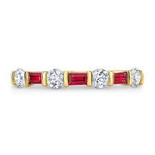 Baguette ruby diamond ring - ruby,