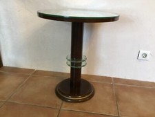 # DLG JACQUES ADNET Vintage Design Glass and Brass Mirror Tray Pedestal