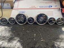 Black And Silver Accent Crownline/teleflex Gauges Set Of 7 #1 Used 