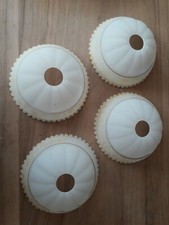 Lot of 4 Shades Days White Molded Pressed Glasses 1920s Diameter 20cm