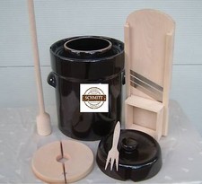 Pot à choucroute en grès pour la lactofermentation 20 litres+Mandoline,Masher