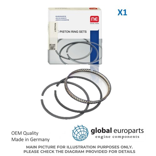 Piston ring for - for, mercedes