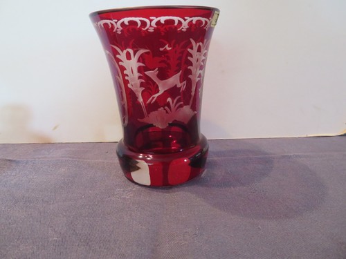 Ancien vase cristal bohême - cristal,
