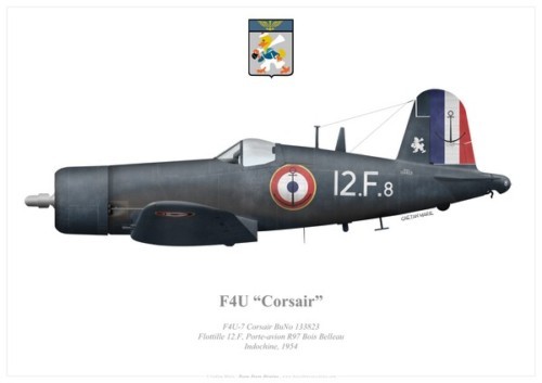 Print f4u corsair - f4u-7, flottille