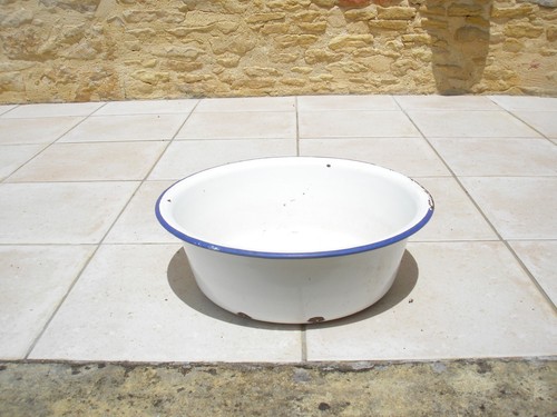Ancienne bassine emaillee - bassine,