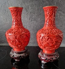 VASES CHINOIS ANCIENS  ROUGE