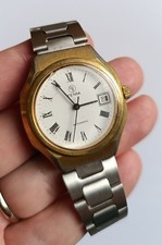 Yema automatique bicolore plaqué or acier date vintage Suisse mens watch