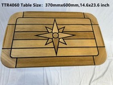 Boat Rectangular Teak Table Top Star Inlay Round Corner 7 Sizes Marine Yacht RV