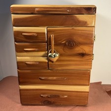 Amazing Handmade Wooden Cedar Jewelry Box With Five Drawers, Mini Armoire Design