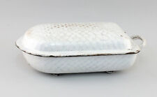 9180048-d Old Emaille-Bräter-Topf Netzmuster Enamelled Iron Saucepan