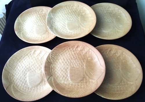 Assiettes poisson grès - à,