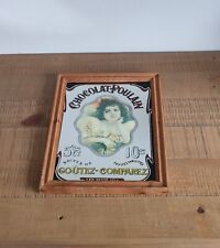 Antique Chocolate Foal Bar Mirror - Wooden Frame - Rare - Vintage 