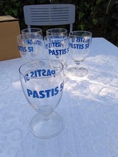 6 Verres à Pastis Ballon à Pied Court   Bleu Collection Boîte d' Origine 