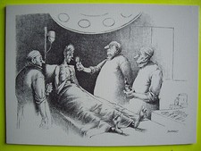 SÉRIGRAPHIE " HUMOUR NOIR , HOMMES EN BLANC "  Claude SERRE/ médecin, psy , kiné