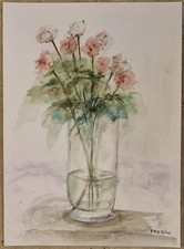 Aquarelle Originale Bouquet De