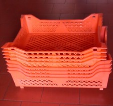 ORANGE lot de 8 CAISSETTES CORBEILLES CAGETTES PANIERS plastique vintage BASKET