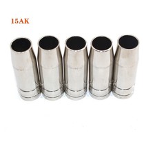 5pcs Welding Nozzle MIG Torch MAG Welding Gun Consumable Tip Cup 15AK Gas Nozzle