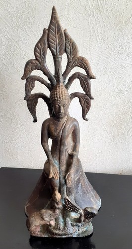 Bouddha bronze ancien laos - ancien,