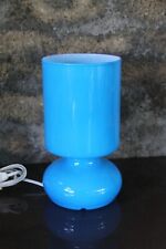 Vintage Ikea Lykta Opaline Blown Glass Table Lamp BLUE Scandinavian Design