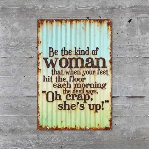 Retro metal wall art sign - wall,
