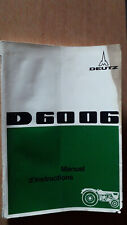 DEUTZ tracteur D6006 - 1971 