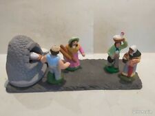 SANTON - Scénette "la boulangerie" (4 santons + four)(signé Fleur de Lys) (8 cm)